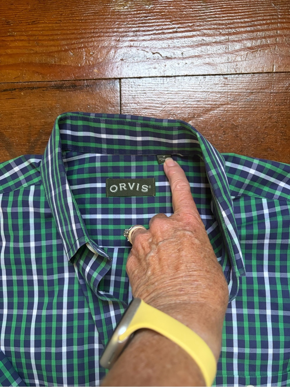 Orvis Green and Navy Plaid Button-Down Shirt